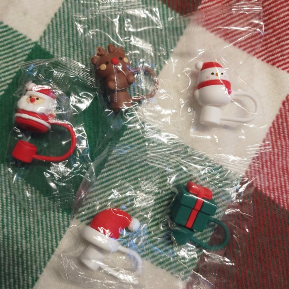 NEW 5pc Stanley Christmas Straw Topper Cup Cover Accessory Stocking Stuffer - Picture 3 of 10